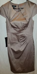 Bebe Tan Pleated Dress